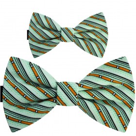 Set papioane tata fiu, verde cu dungi orange